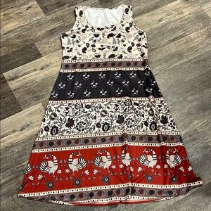 Elegant Paisley, Floral, Peacock Sleeveless Midi Dress